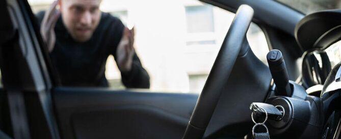 A man locked out, keys left inside the car